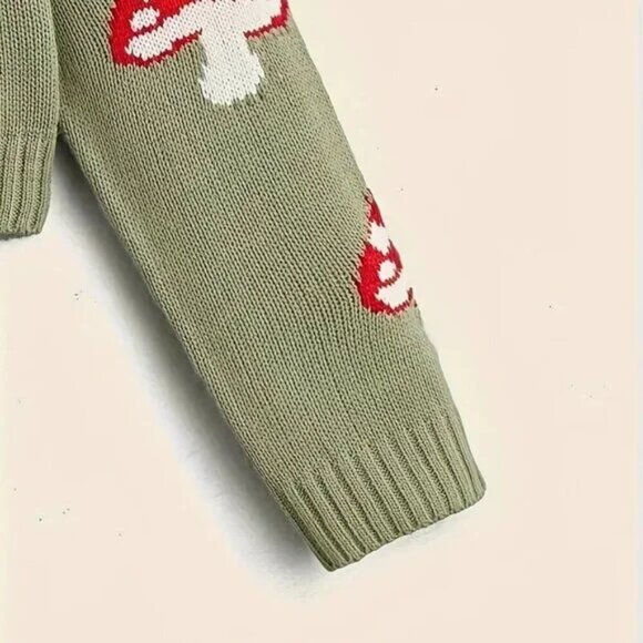 Super Cute Colorful Mushroom Forest Nature Cardigan Sweater - Picture 3 of 3